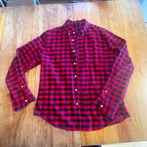 J Crew red black buffalo flannel XL slim